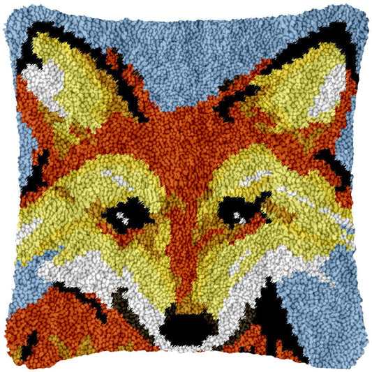 Curious Fox Cub - Latch Hook Pillowcase Kit - DIY Latch Hook