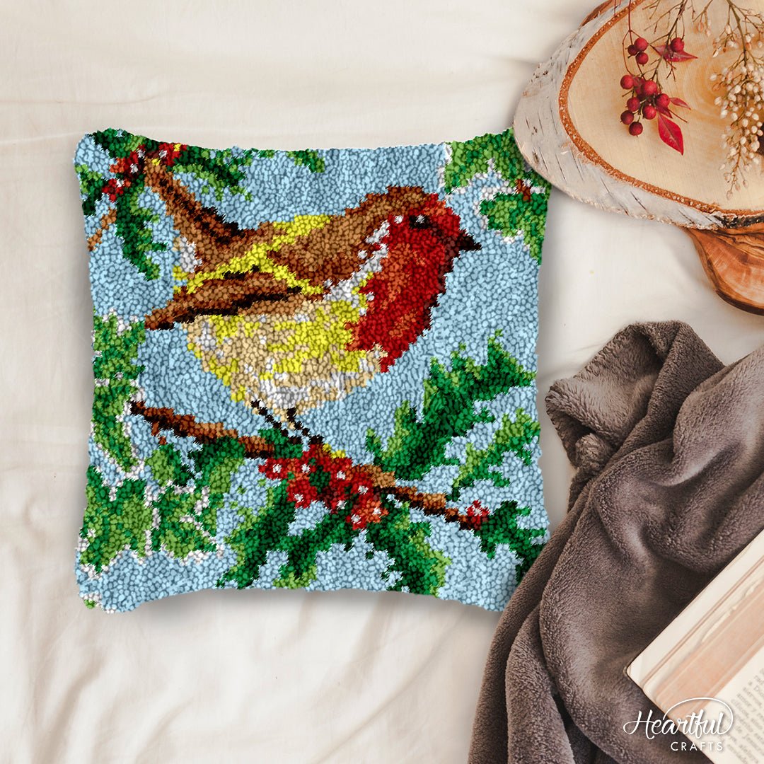 Curious Sparrow - Latch Hook Pillowcase Kit - Latch Hook Crafts