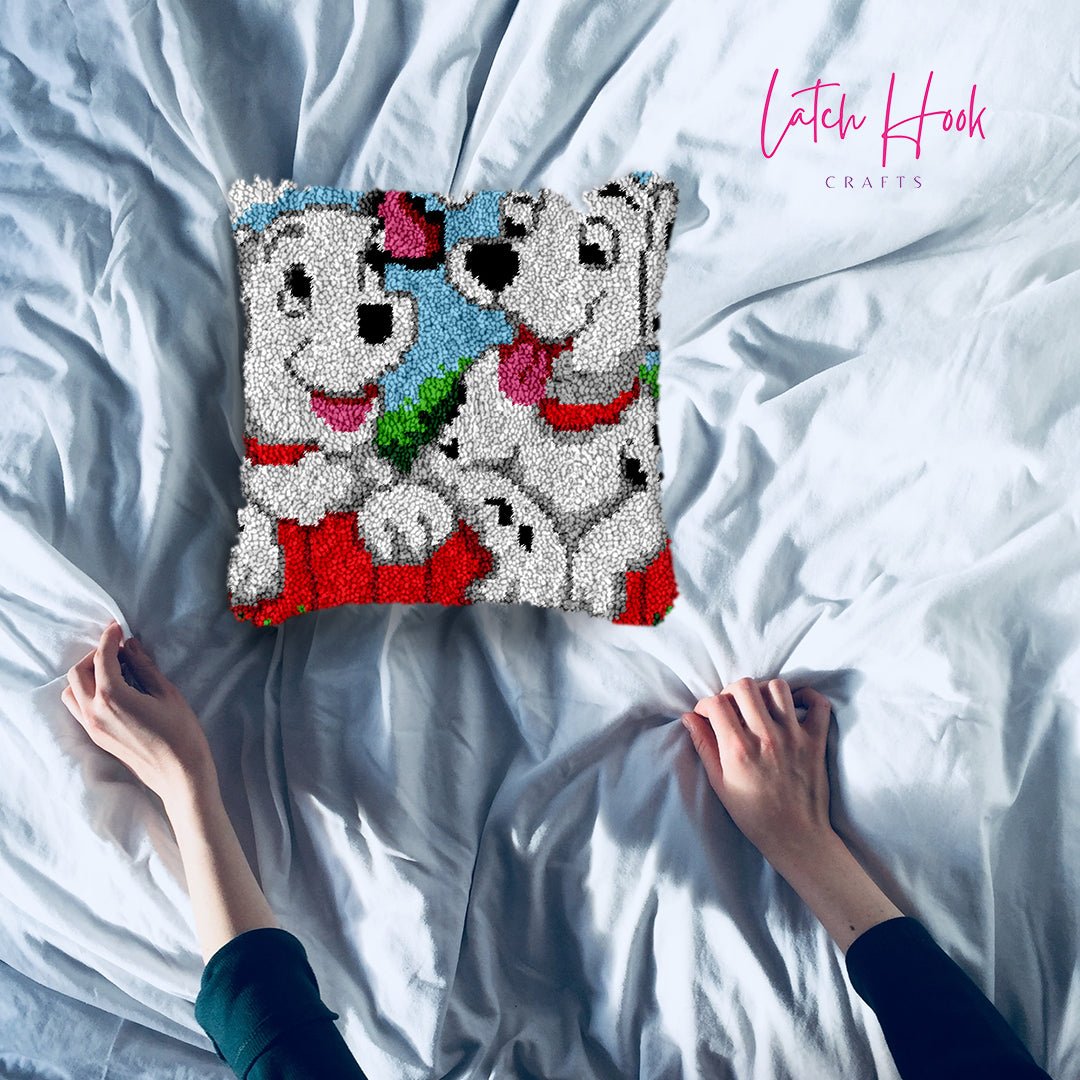 Dalmatian Pups - Latch Hook Pillowcase Kit - Latch Hook Crafts