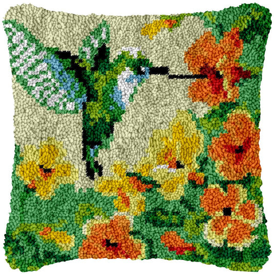 Dawn Hummingbird - Latch Hook Pillowcase Kit - Latch Hook Crafts
