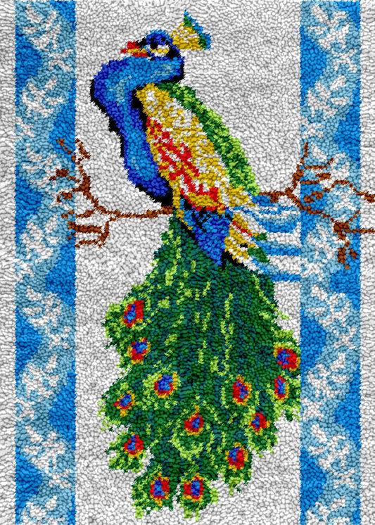Delicate Peacock - Latch Hook Rug Kit - Latch Hook Crafts