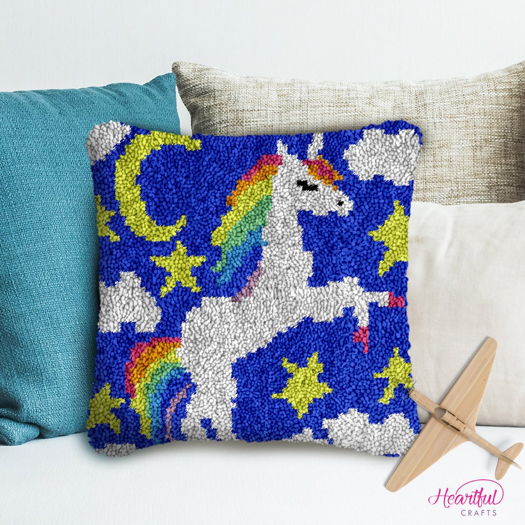 Dream of Unicorns - Latch Hook Pillowcase Kit - DIY Latch Hook
