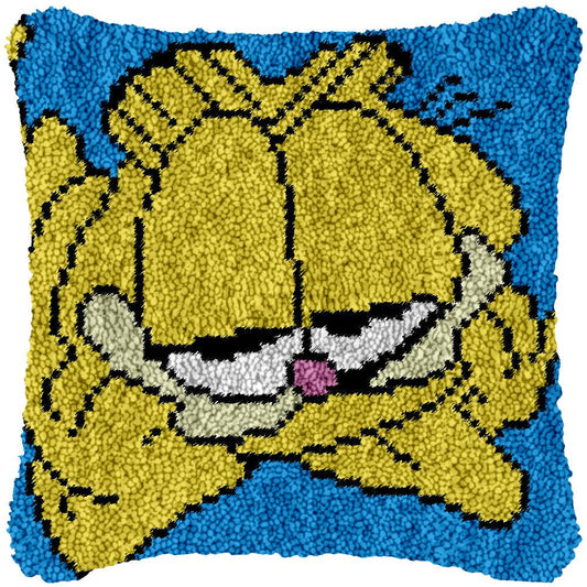 Dreamy Cat (Light Blue) - Latch Hook Pillowcase Kit - DIY Latch Hook