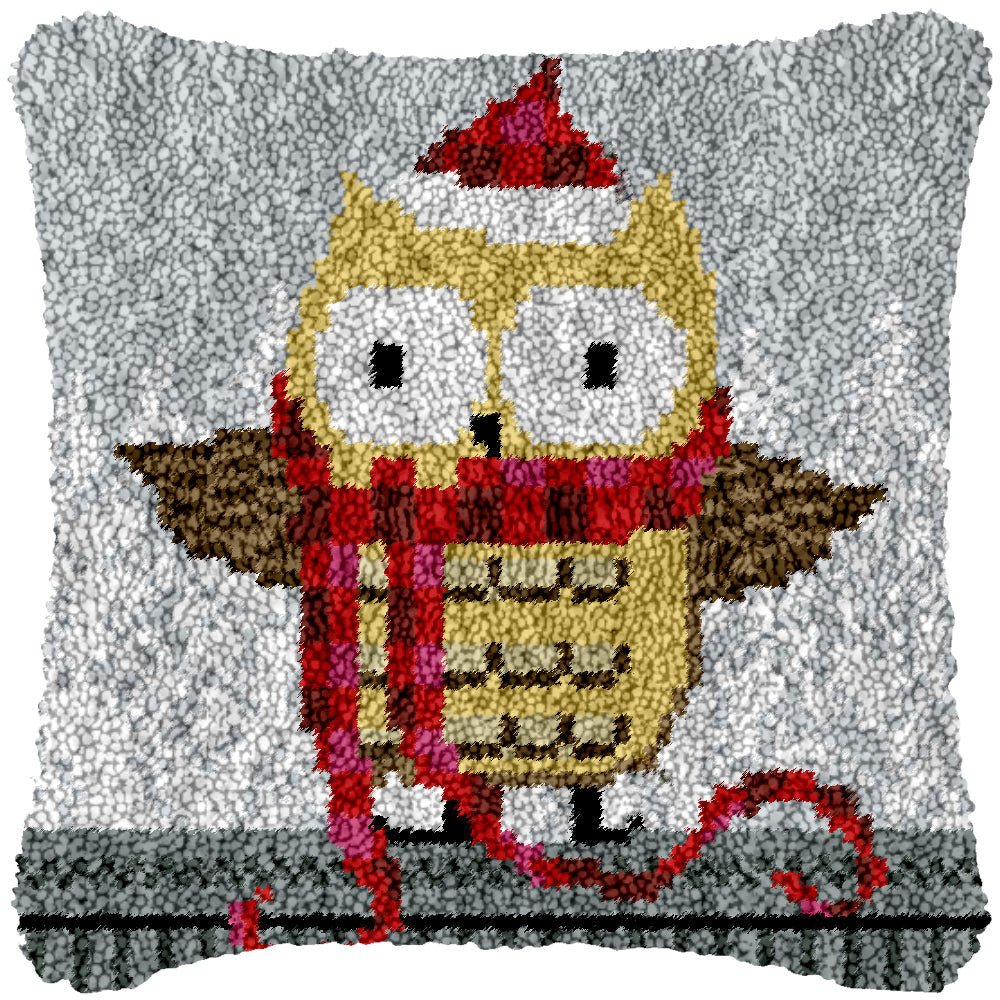 Dressed Up Owl - Latch Hook Pillowcase Kit - Latch Hook Crafts