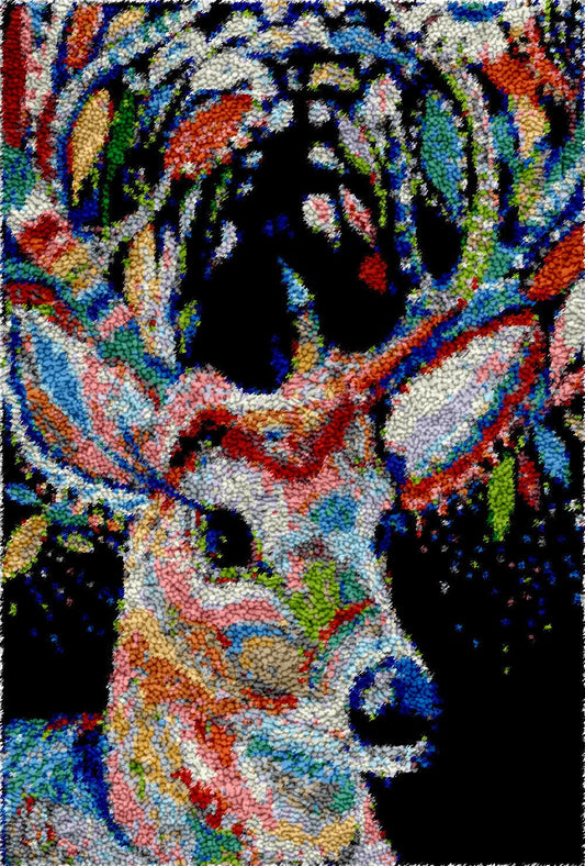 Elegant Deer - Latch Hook Rug Kit - Heartful Crafts | DIY Latch Hook