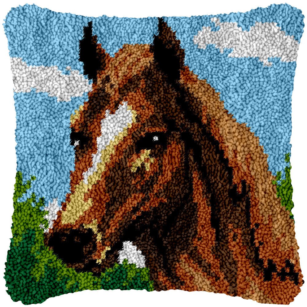 Equestrian Love - Latch Hook Pillowcase Kit - Latch Hook Crafts