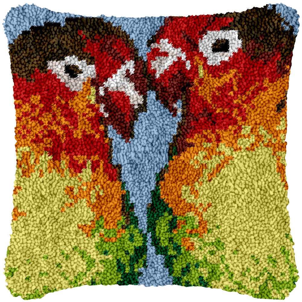 Exotic Birds - Latch Hook Pillowcase Kit - Latch Hook Crafts