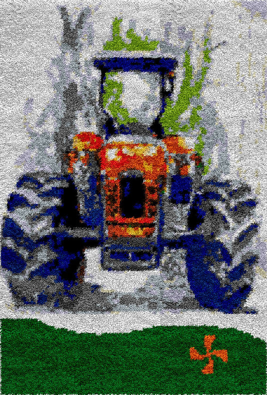 Farm Tractor - Latch Hook Rug Kit - Heartful Crafts | DIY Latch Hook