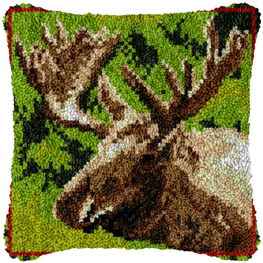 Feeding Moose - Latch Hook Pillowcase Kit - Latch Hook Crafts