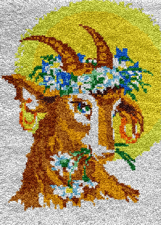 Feminine Goat - Latch Hook Rug Kit - Latch Hook Crafts