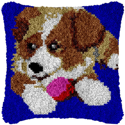 Fetch Time - Latch Hook Pillowcase Kit - Latch Hook Crafts