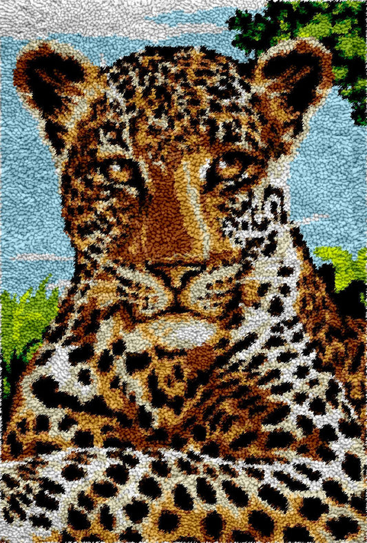 Fierce Leopard - Latch Hook Rug Kit - Heartful Crafts | DIY Latch Hook