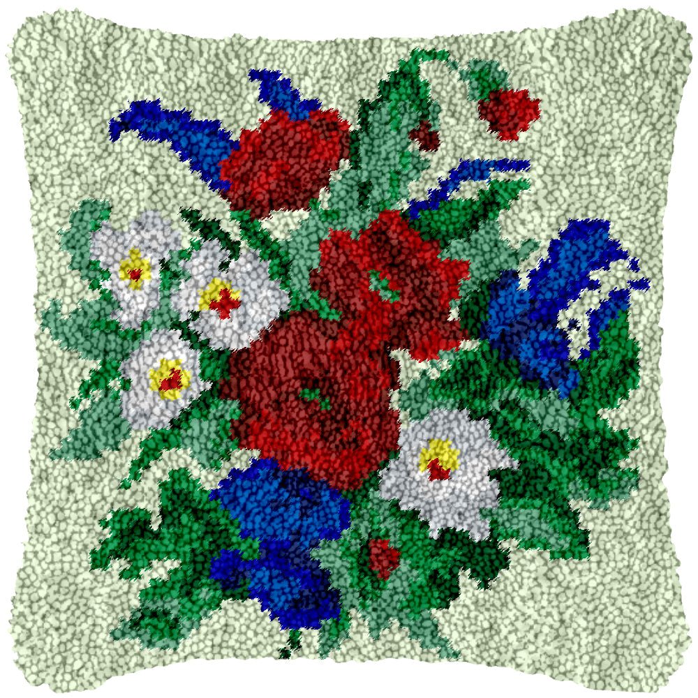 Floral Arrangement - Latch Hook Pillowcase Kit - Latch Hook Crafts