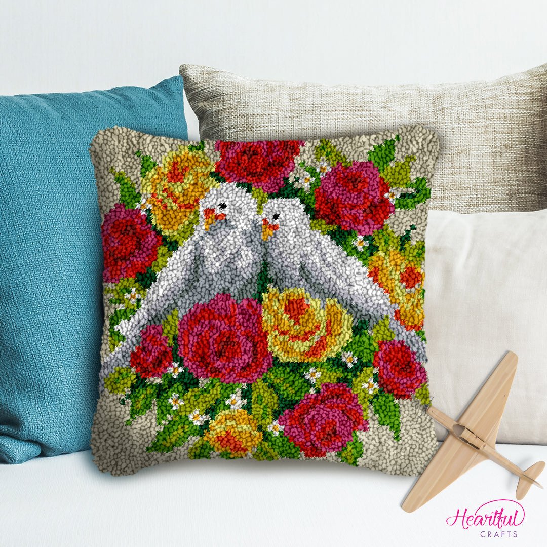 Floral Comfort - Latch Hook Pillowcase Kit - DIY Latch Hook