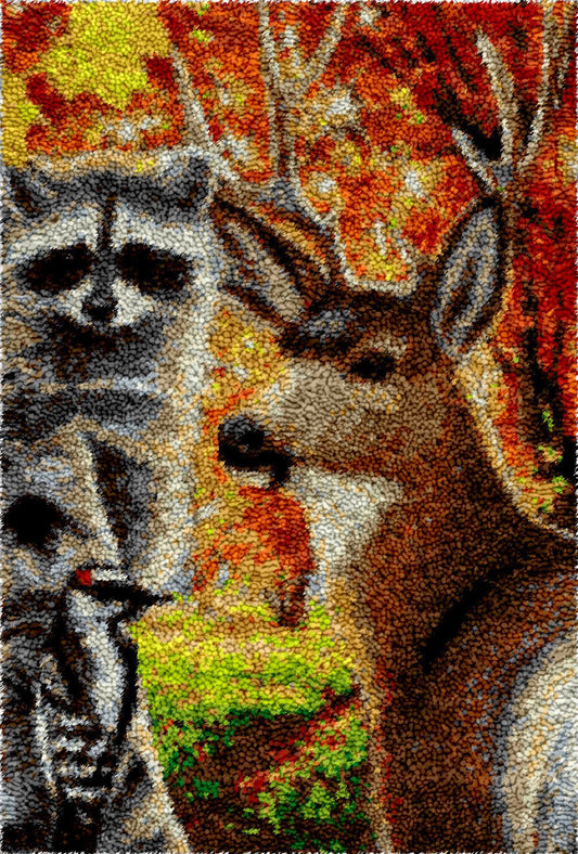 Forest Animals - Latch Hook Rug Kit - Heartful Crafts | DIY Latch Hook