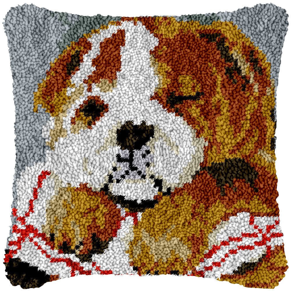 French Bulldog (Grey) - Latch Hook Pillowcase Kit - DIY Latch Hook