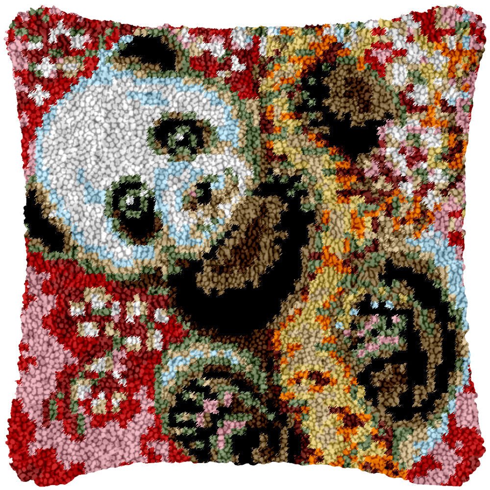 Frolicking Baby Panda - Latch Hook Pillowcase Kit - Latch Hook Crafts