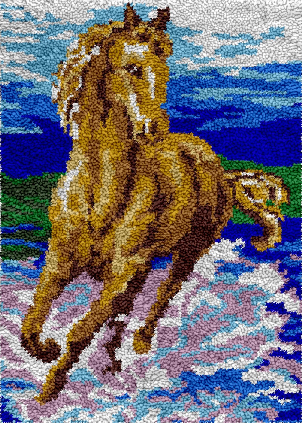 Galloping Mare - Latch Hook Rug Kit - Latch Hook Crafts