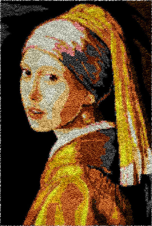 Girl with Pearl Earring - Latch Hook Rug Kit - Heartful Crafts | DIY Latch Hook