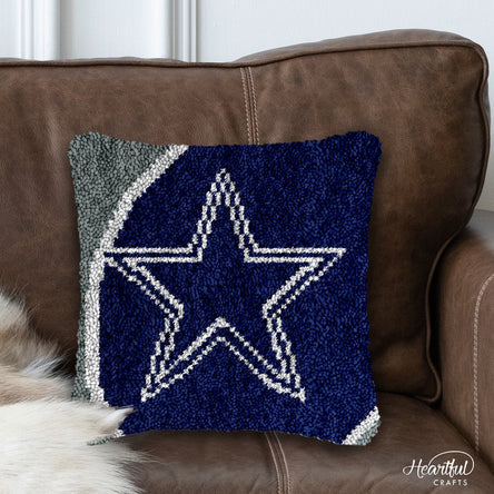 Go Cowboys! - Latch Hook Pillowcase Kit - Latch Hook Crafts