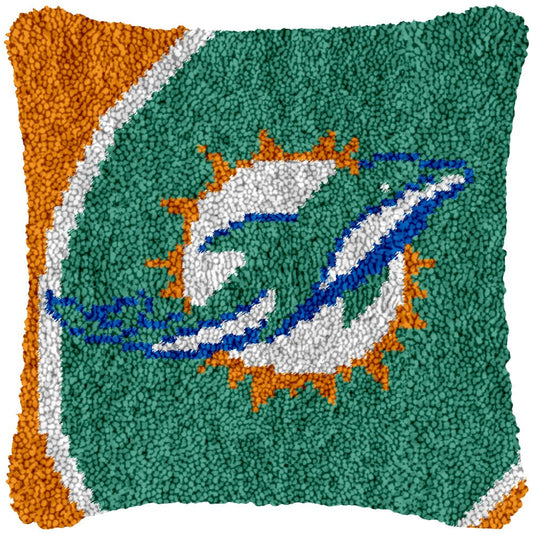 Go Dolphins! - Latch Hook Pillowcase Kit - Latch Hook Crafts