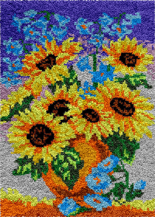 Golden Rays Vase - Latch Hook Rug Kit - Latch Hook Crafts