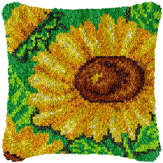 Golden Sunflower - Latch Hook Pillowcase Kit - Latch Hook Crafts