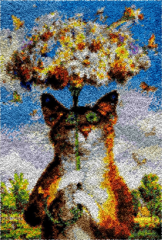 Goofy Cat - Latch Hook Rug Kit - Heartful Crafts | DIY Latch Hook