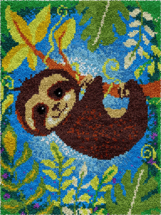 Hanging Sloth - Latch Hook Rug Kit - Latch Hook Crafts