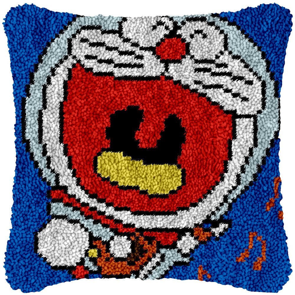 Happy Doraemon - Latch Hook Pillowcase Kit - Latch Hook Crafts