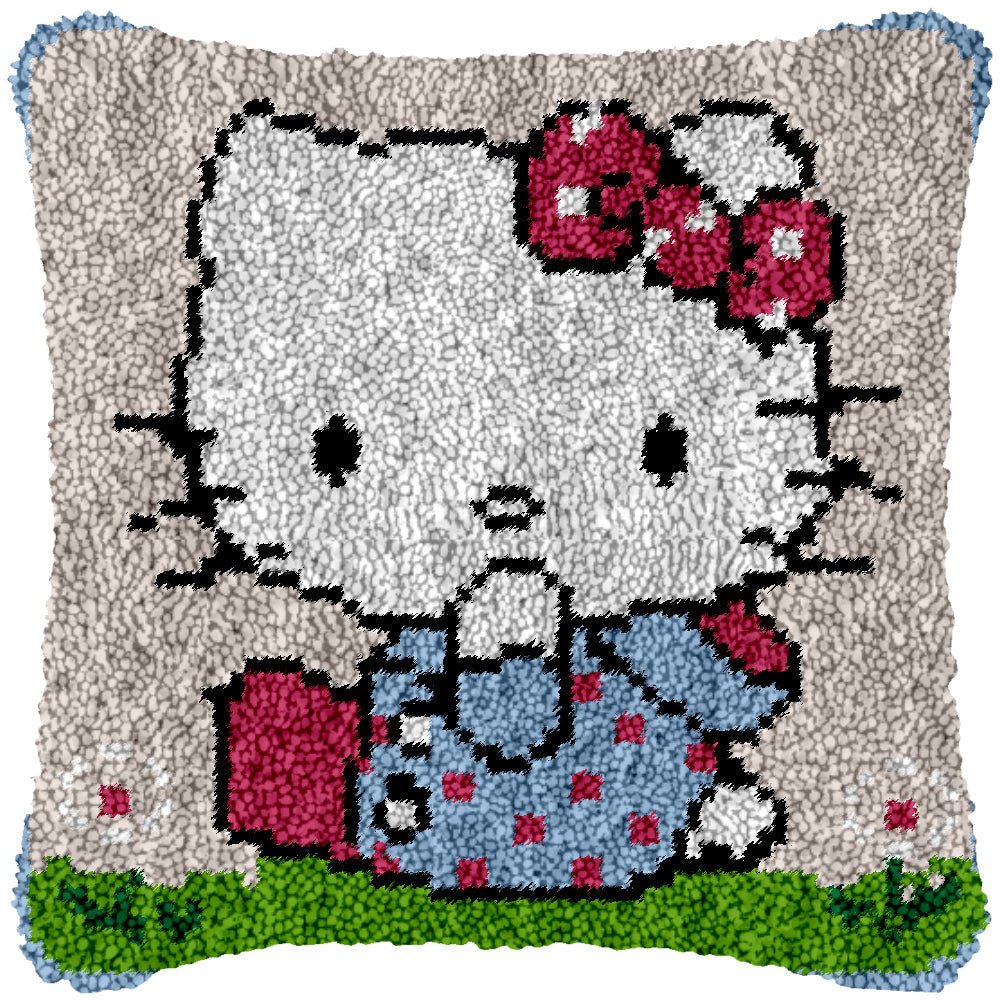 Hello Kitty Parka - Latch Hook Pillowcase Kit - Latch Hook Crafts