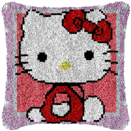 KINGLELE Latch Hook Pillow Kit for Kids Adults DIY Throw Pillow Cover Needlework Cross Stitch Kits Printed Canvas Owl Pattern Sofa Decor 17 inch x