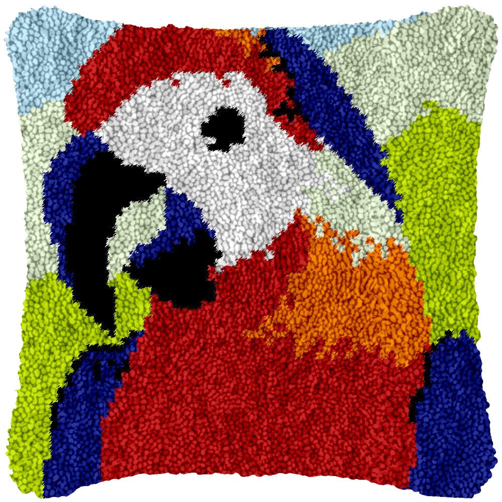 Hello Parrot - Latch Hook Pillowcase Kit - Latch Hook Crafts