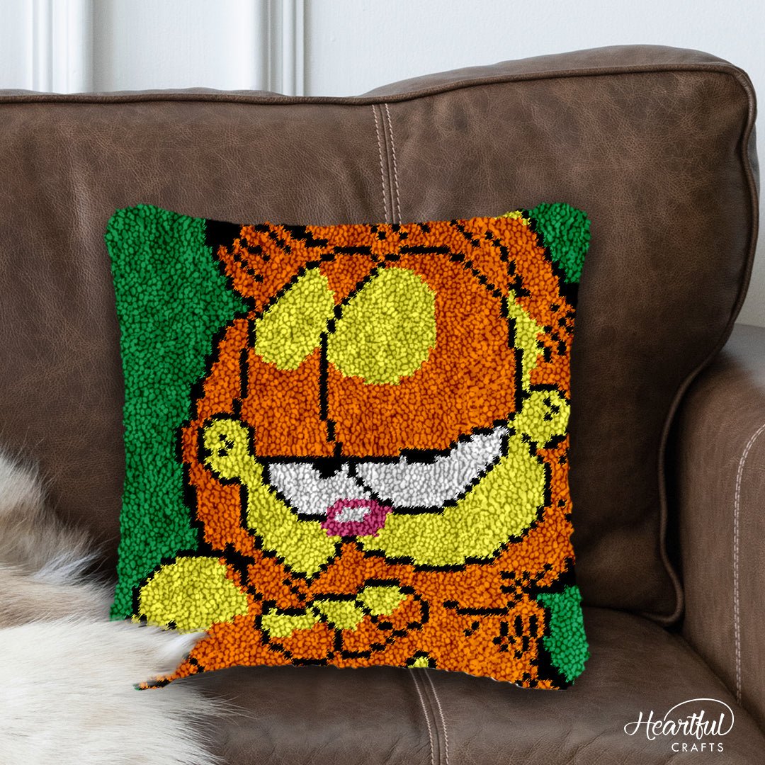 Hey Garfield - Latch Hook Pillowcase Kit - Latch Hook Crafts