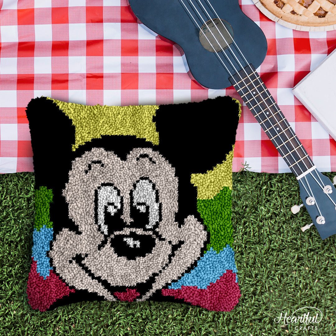 Hi Mickey - Latch Hook Pillowcase Kit - Latch Hook Crafts