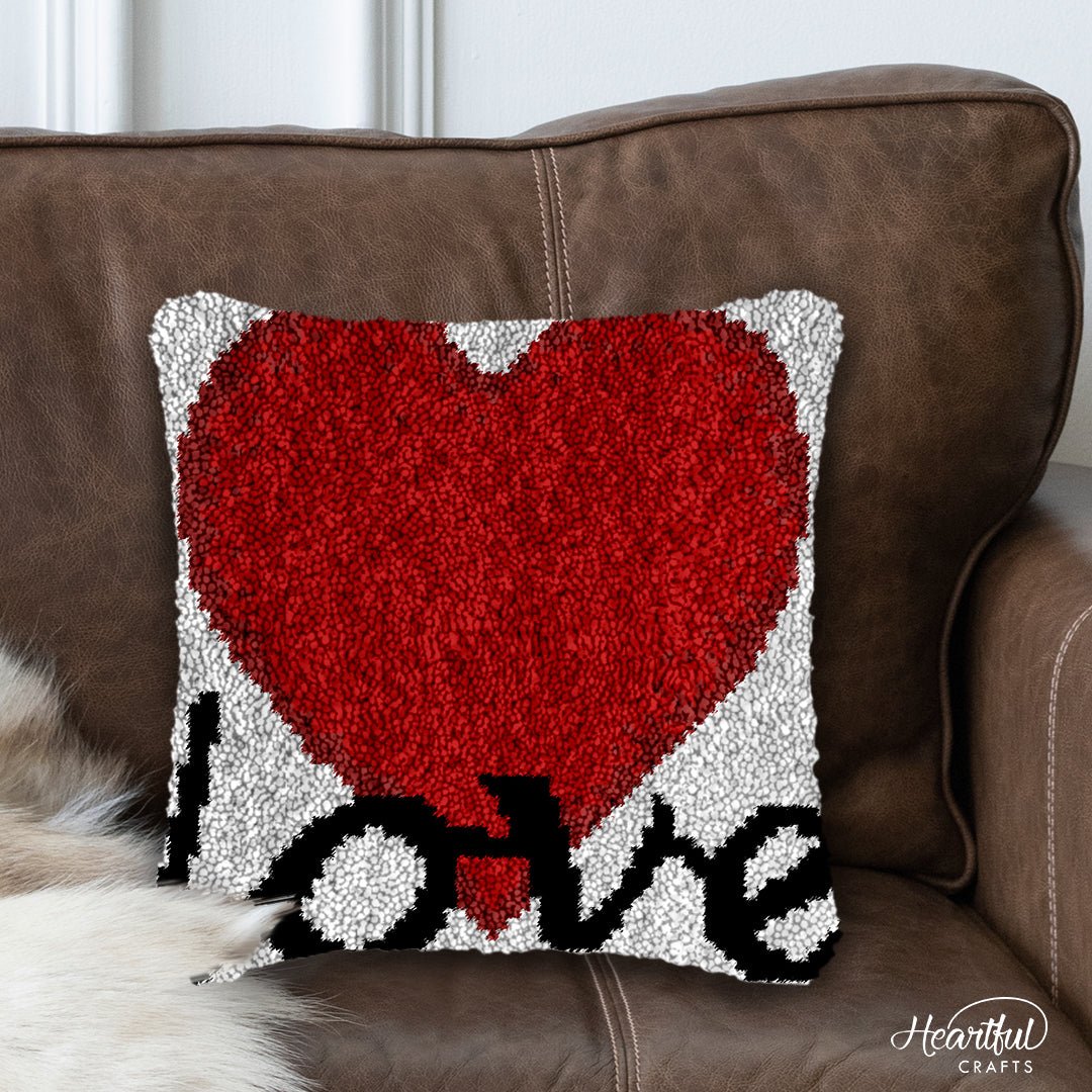 It's Love - Latch Hook Pillowcase Kit - Latch Hook Crafts