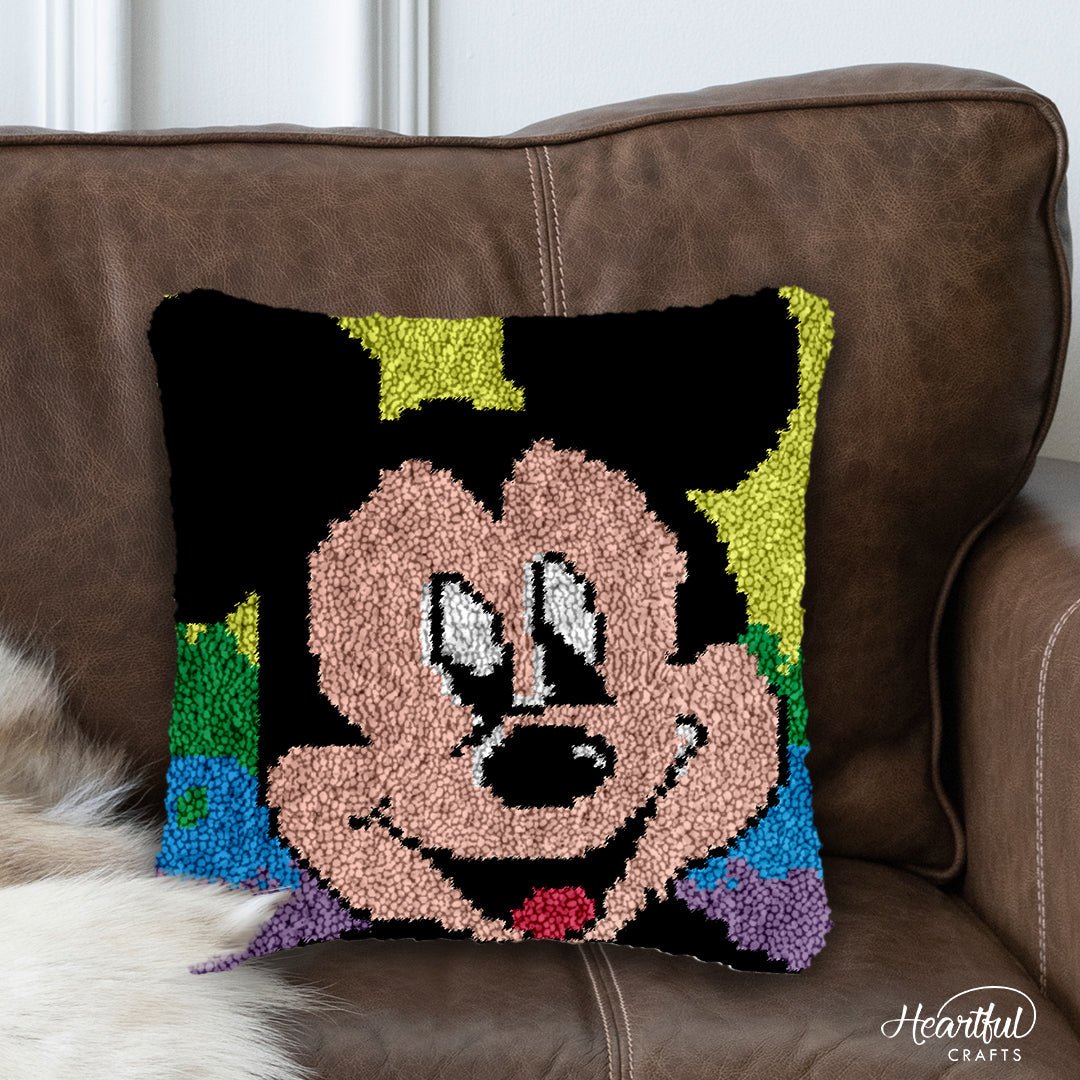 It's Mickey! - Latch Hook Pillowcase Kit - Latch Hook Crafts
