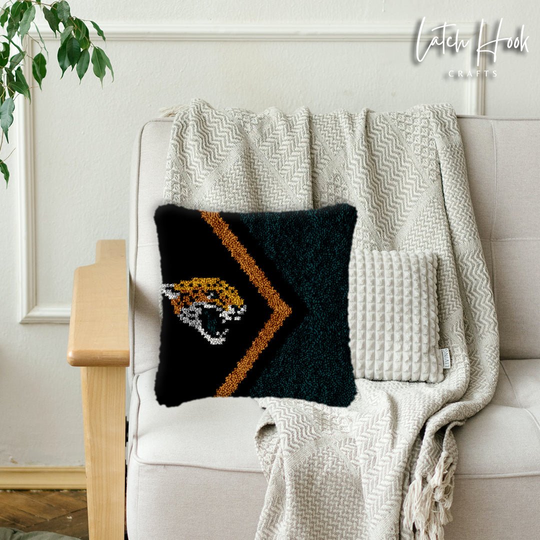 Jacksonville Jaguars - Latch Hook Pillowcase Kit - Latch Hook Crafts