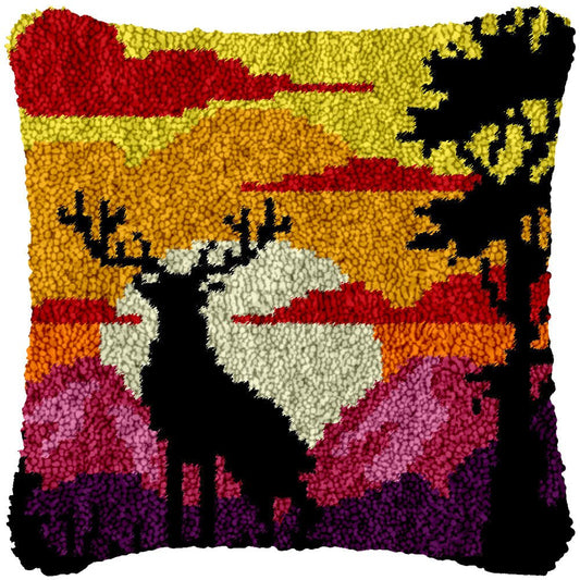 Jungle Sunset - Latch Hook Pillowcase Kit - Latch Hook Crafts