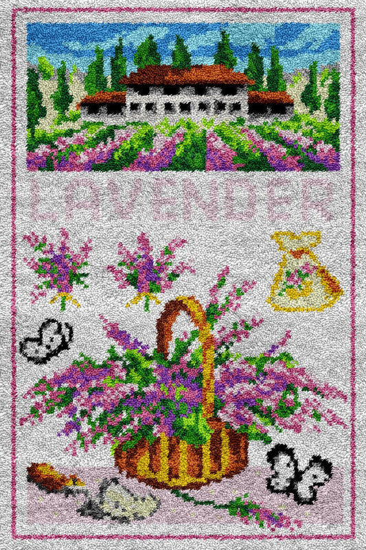 Lavender Field - Latch Hook Rug Kit - diy-latch-hook