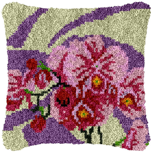 Lavish Orchids - Latch Hook Pillowcase Kit - Latch Hook Crafts
