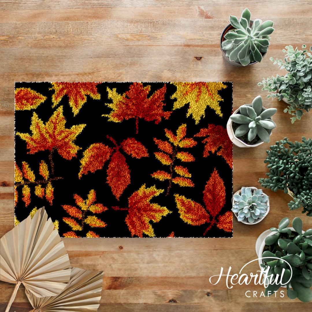 Leaves of Fall - Latch Hook Rug Kit - Latch Hook Crafts