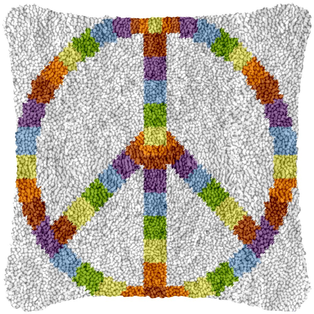 Love and Peace - Latch Hook Pillowcase Kit - Latch Hook Crafts