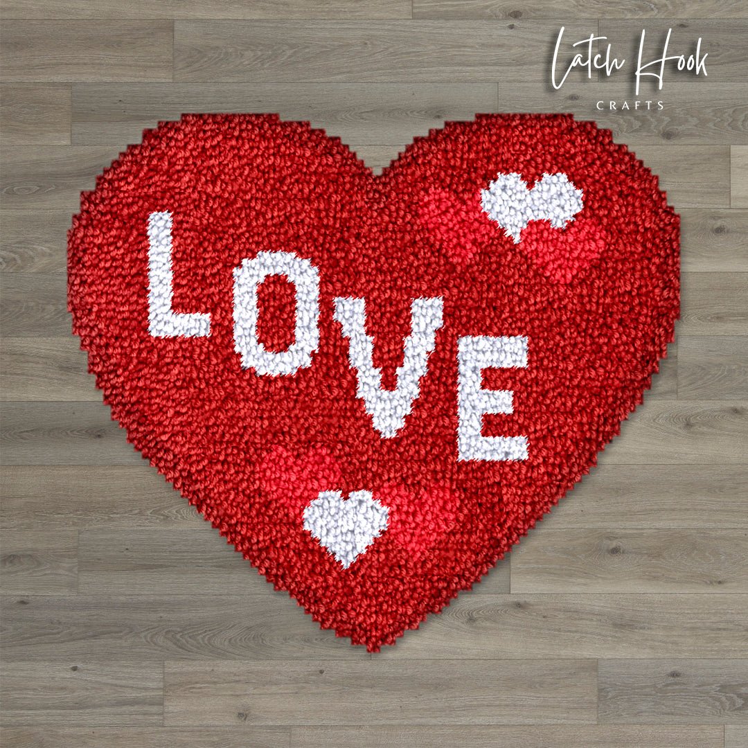 Love Heart - Latch Hook Rug Kit - Latch Hook Crafts