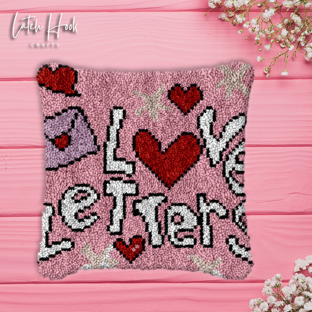 Love Letters - Latch Hook Pillowcase Kit - Latch Hook Crafts