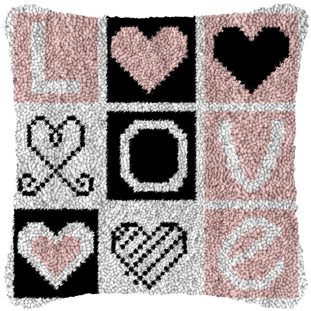 Love Pattern - Latch Hook Pillowcase Kit - Latch Hook Crafts