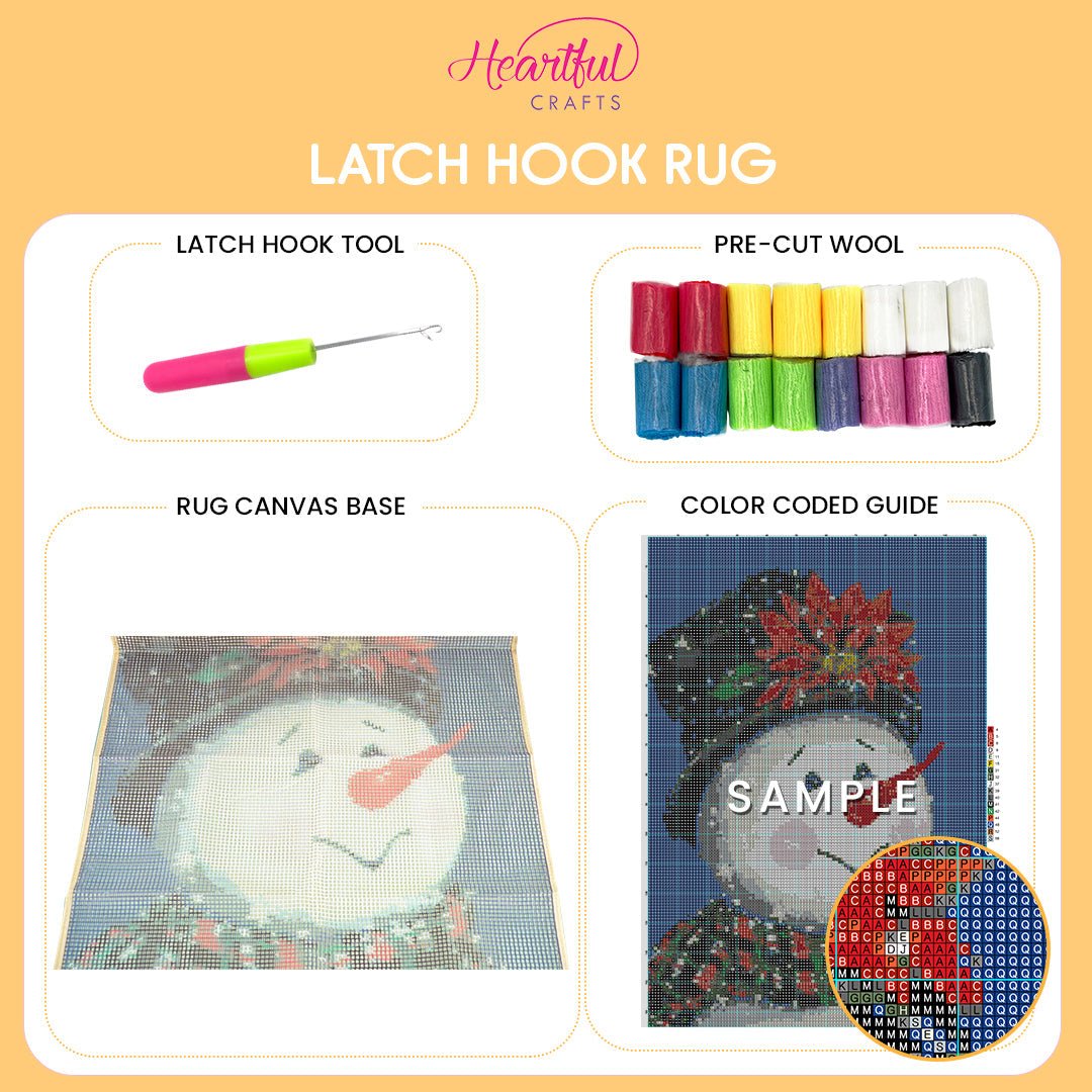Maternal Polar Bear - Latch Hook Rug Kit - Heartful Crafts | DIY Latch Hook