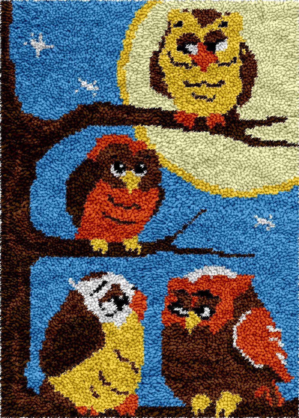 Meeting of Nocturnals - Latch Hook Rug Kit - Latch Hook Crafts