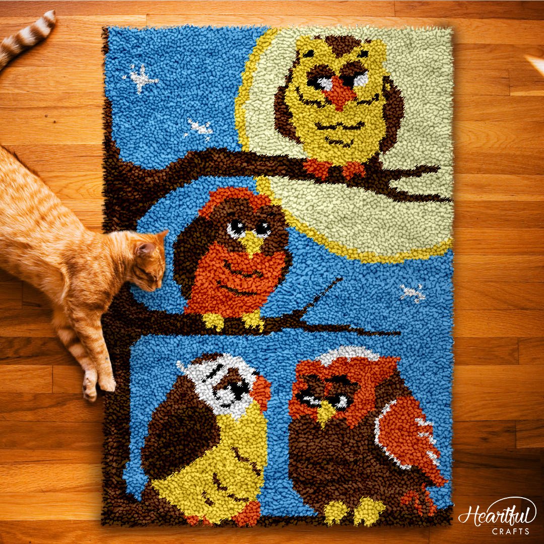 Meeting of Nocturnals - Latch Hook Rug Kit - Latch Hook Crafts