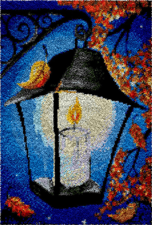 Midnight Lantern - Latch Hook Rug Kit - Heartful Crafts | DIY Latch Hook